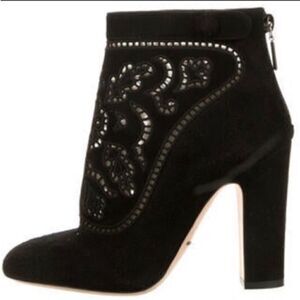 Dolce & Gabbana Elegant Black Ankle suede Boots, US8